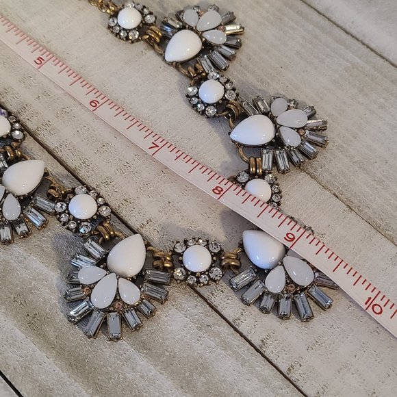 Vintage Jewelry Box Statment Necklace Crystal Stone Acrylic Gold Tone Extender - Picture 10 of 10